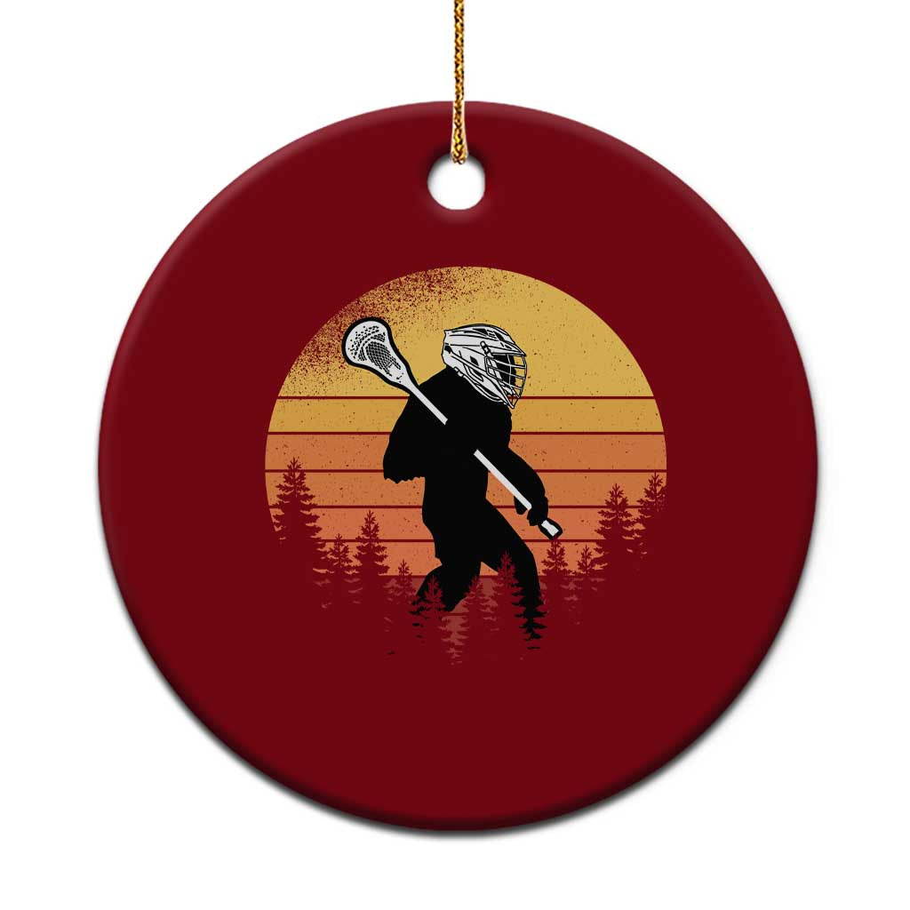 Funny Lax Bigfoot Ceramic Ornament Retro Vintage Sasquatch Lacrosse - Wonder Print Shop