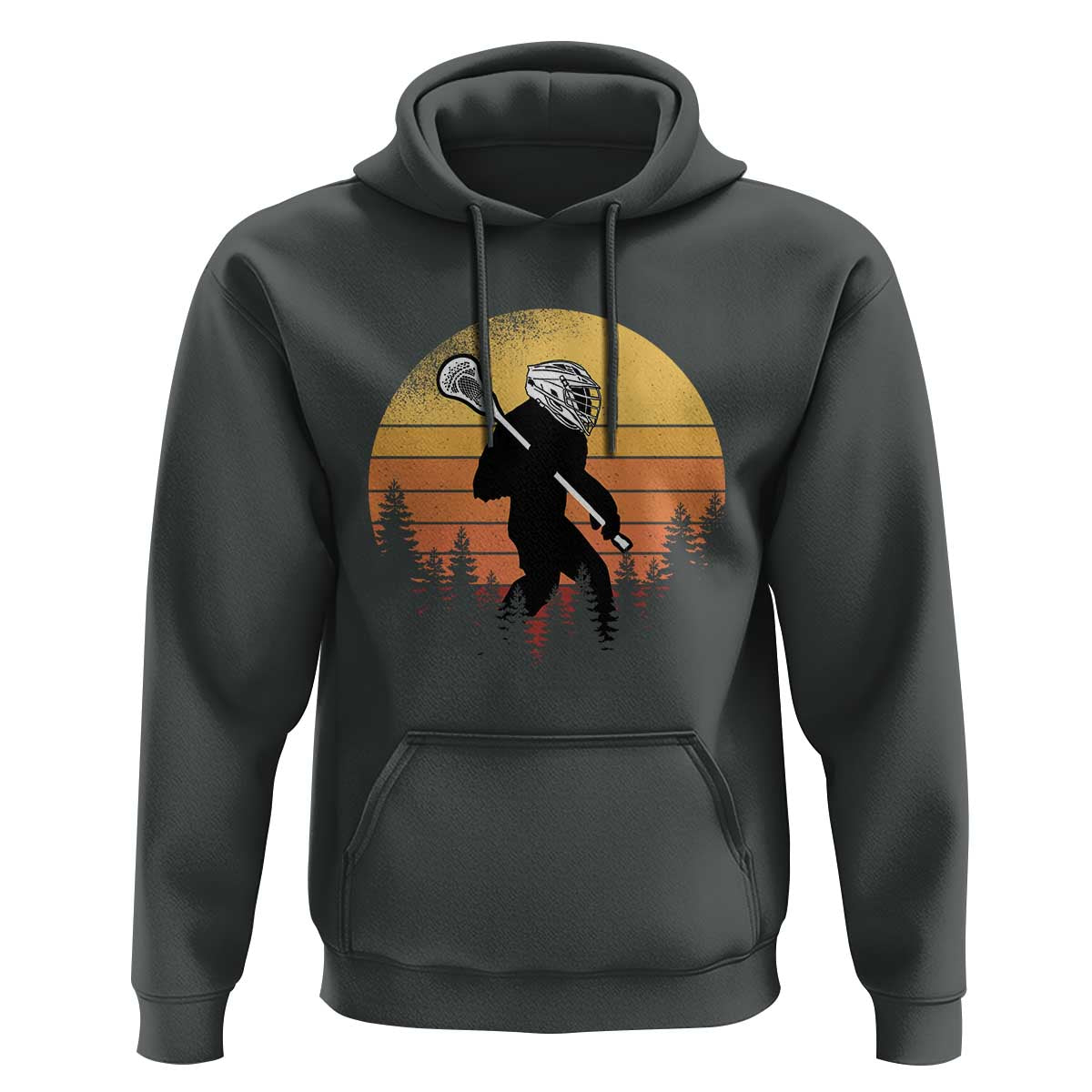 Funny Lax Bigfoot Hoodie Retro Vintage Sasquatch Lacrosse - Wonder Print Shop