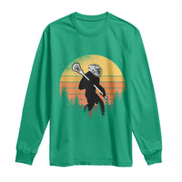 Funny Lax Bigfoot Long Sleeve Shirt Retro Vintage Sasquatch Lacrosse - Wonder Print Shop