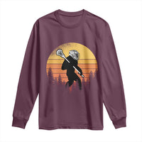 Funny Lax Bigfoot Long Sleeve Shirt Retro Vintage Sasquatch Lacrosse - Wonder Print Shop
