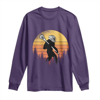 Funny Lax Bigfoot Long Sleeve Shirt Retro Vintage Sasquatch Lacrosse - Wonder Print Shop