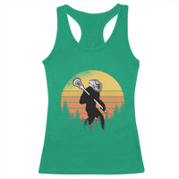 Funny Lax Bigfoot Racerback Tank Top Retro Vintage Sasquatch Lacrosse - Wonder Print Shop