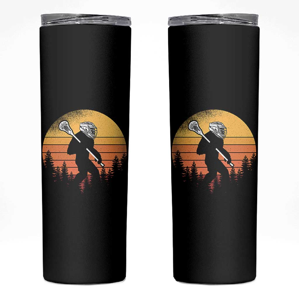 Funny Lax Bigfoot Skinny Tumbler Retro Vintage Sasquatch Lacrosse - Wonder Print Shop