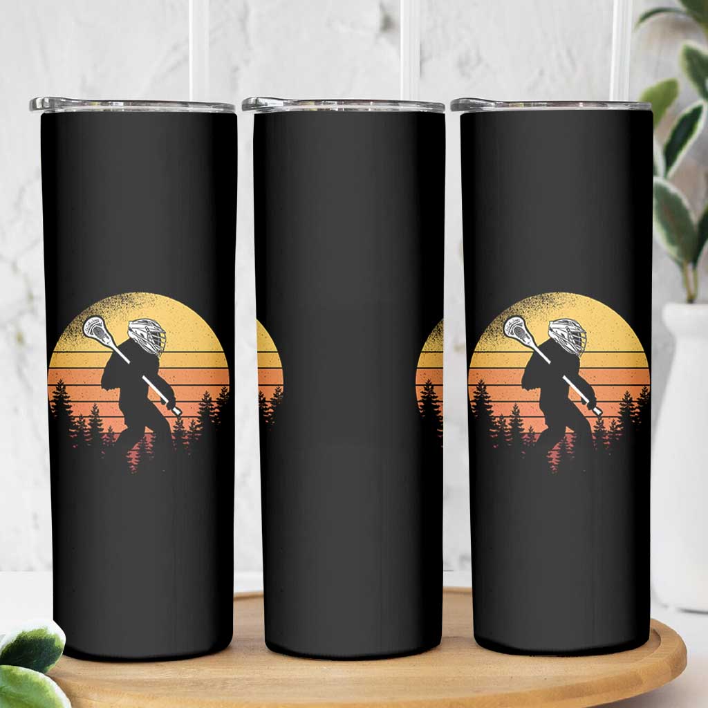 Funny Lax Bigfoot Skinny Tumbler Retro Vintage Sasquatch Lacrosse - Wonder Print Shop