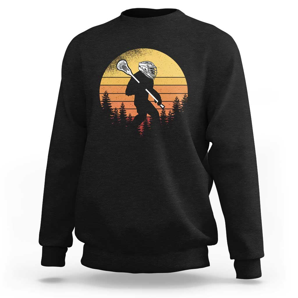 Funny Lax Bigfoot Sweatshirt Retro Vintage Sasquatch Lacrosse - Wonder Print Shop
