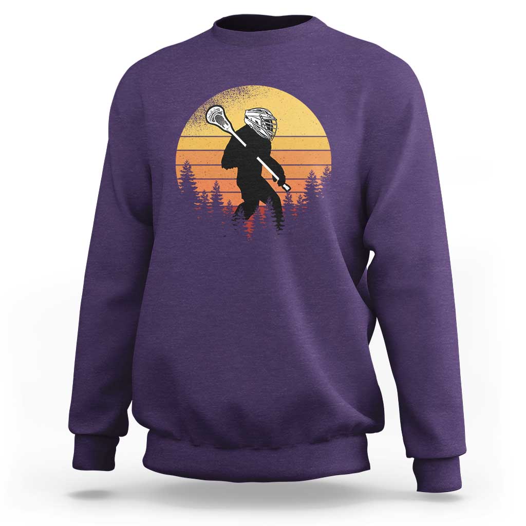 Funny Lax Bigfoot Sweatshirt Retro Vintage Sasquatch Lacrosse - Wonder Print Shop