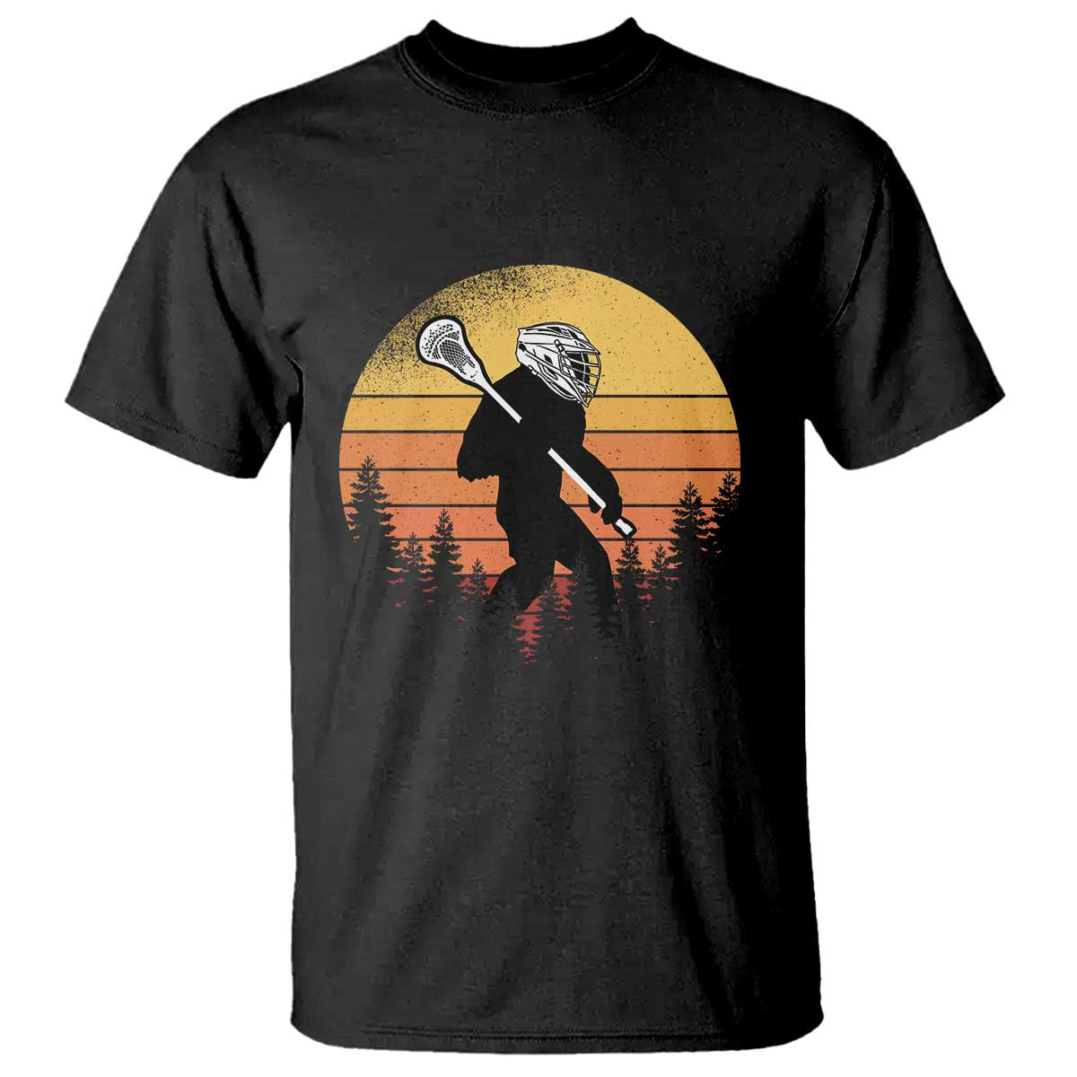 Funny Lax Bigfoot T Shirt Retro Vintage Sasquatch Lacrosse - Wonder Print Shop