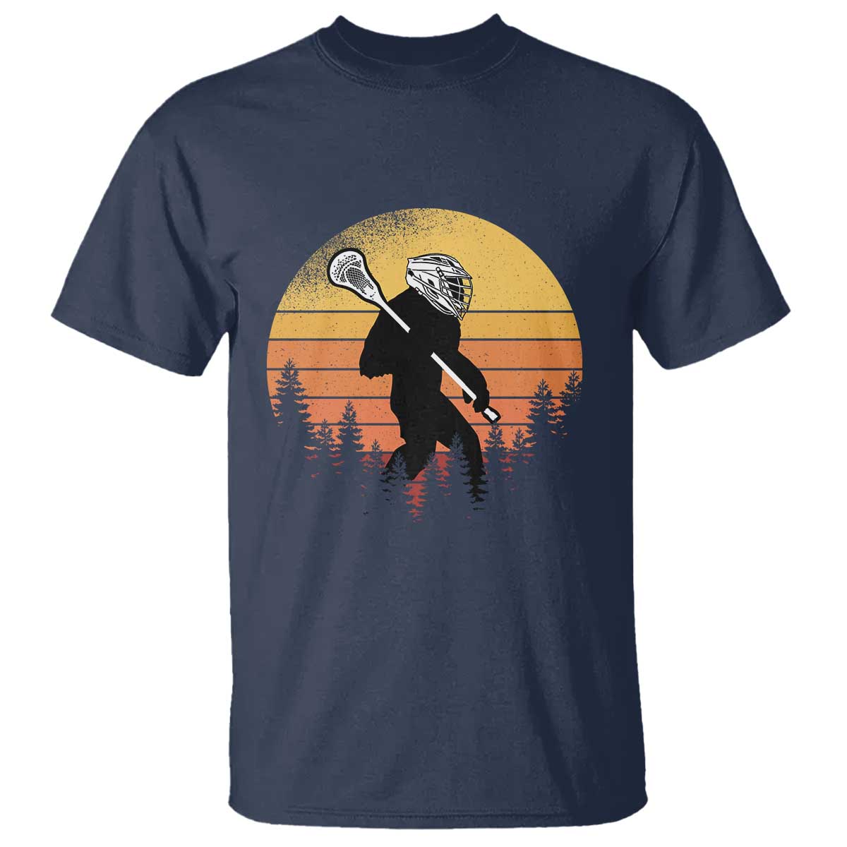 Funny Lax Bigfoot T Shirt Retro Vintage Sasquatch Lacrosse - Wonder Print Shop