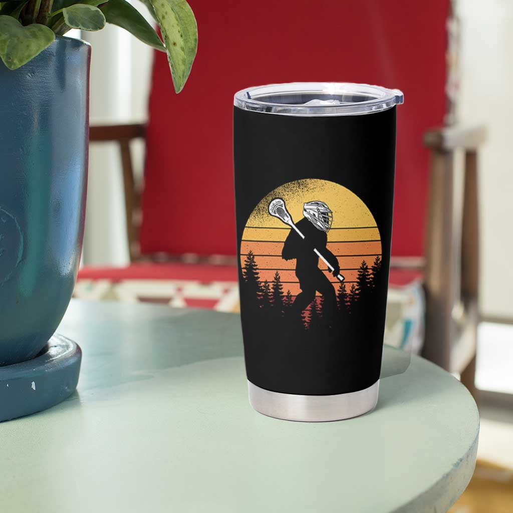 Funny Lax Bigfoot Tumbler Cup Retro Vintage Sasquatch Lacrosse - Wonder Print Shop