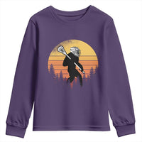 Funny Lax Bigfoot Youth Sweatshirt Retro Vintage Sasquatch Lacrosse - Wonder Print Shop