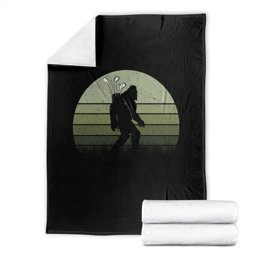Bigfoot Golfer Throw Blanket Funny Sasquatch Golfing Golf Balls - Wonder Print Shop
