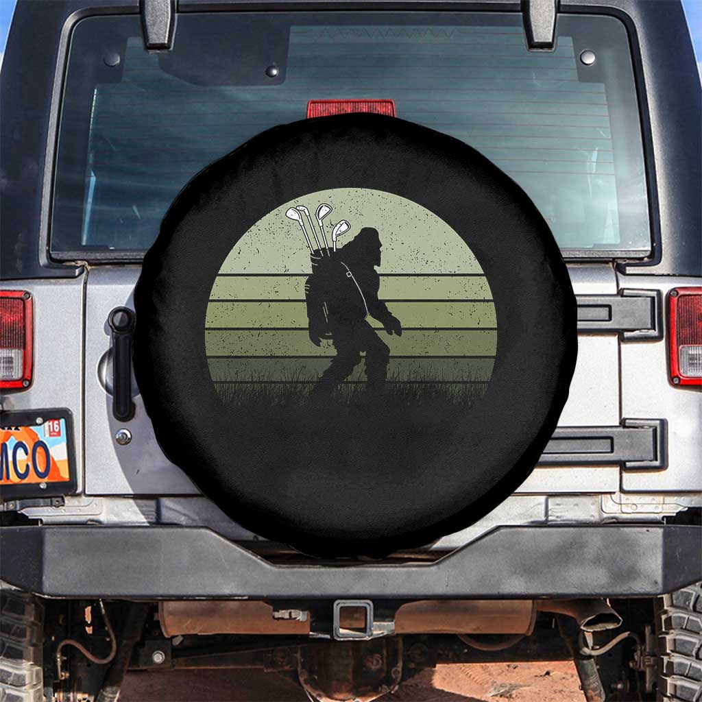 Bigfoot Golfer Spare Tire Cover Funny Sasquatch Golfing Golf Balls - Wonder Print Shop
