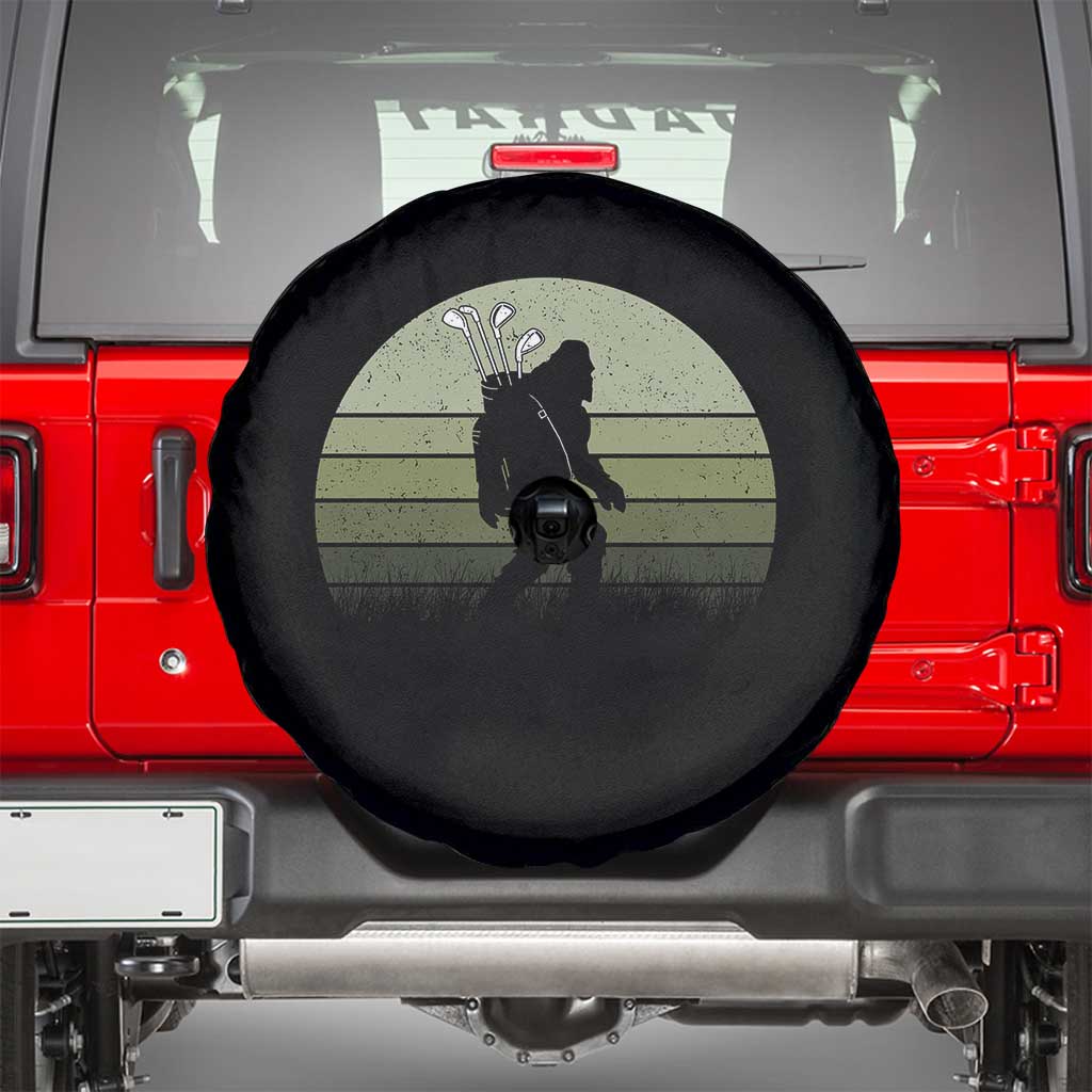 Bigfoot Golfer Spare Tire Cover Funny Sasquatch Golfing Golf Balls - Wonder Print Shop