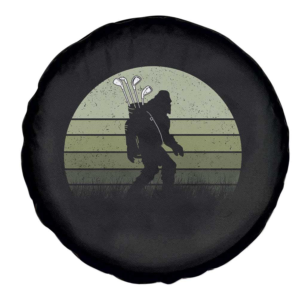 Bigfoot Golfer Spare Tire Cover Funny Sasquatch Golfing Golf Balls - Wonder Print Shop