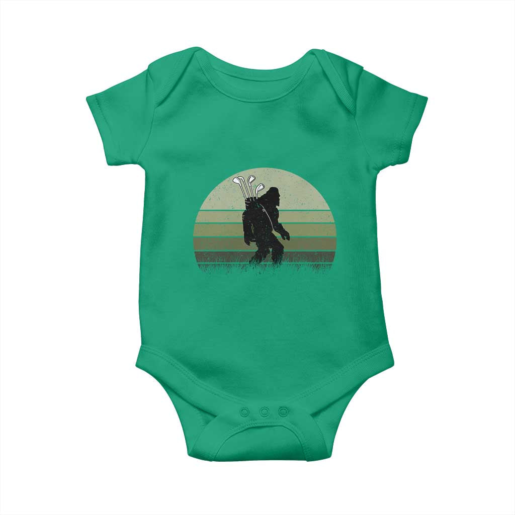 Bigfoot Golfer Baby Onesie Funny Sasquatch Golfing Golf Balls - Wonder Print Shop