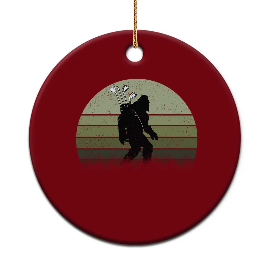 Bigfoot Golfer Ceramic Ornament Funny Sasquatch Golfing Golf Balls - Wonder Print Shop