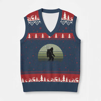 Bigfoot Golfer V-Neck Knit Sweater Vest Funny Sasquatch Golfing Golf Balls - Wonder Print Shop