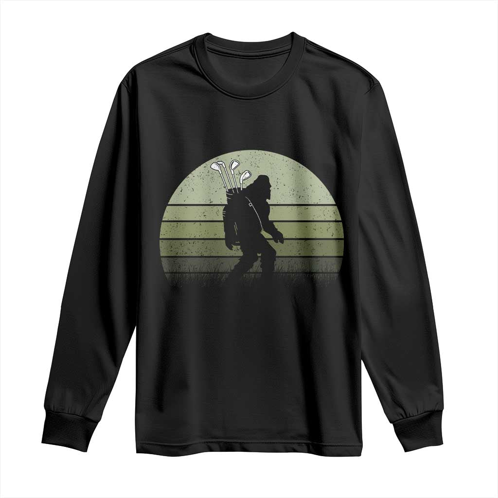 Bigfoot Golfer Long Sleeve Shirt Funny Sasquatch Golfing Golf Balls - Wonder Print Shop