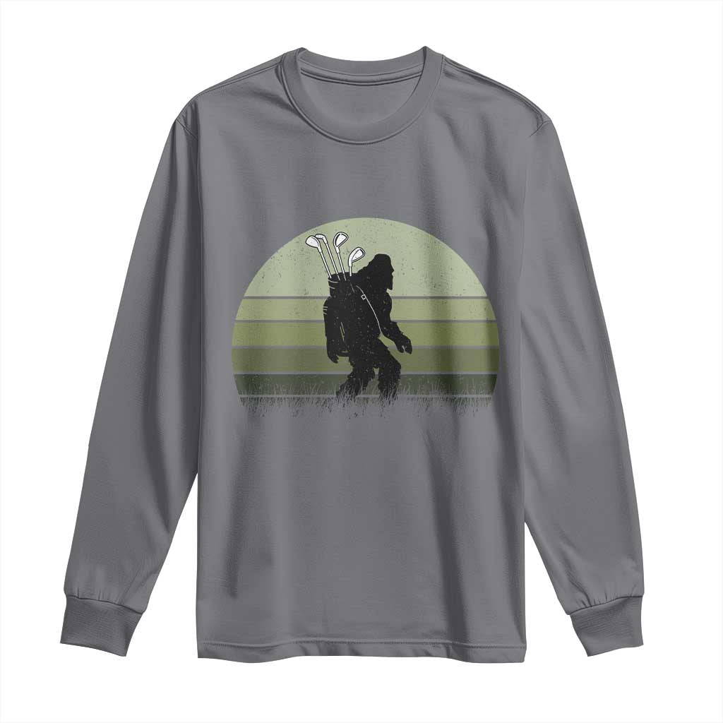 Bigfoot Golfer Long Sleeve Shirt Funny Sasquatch Golfing Golf Balls - Wonder Print Shop