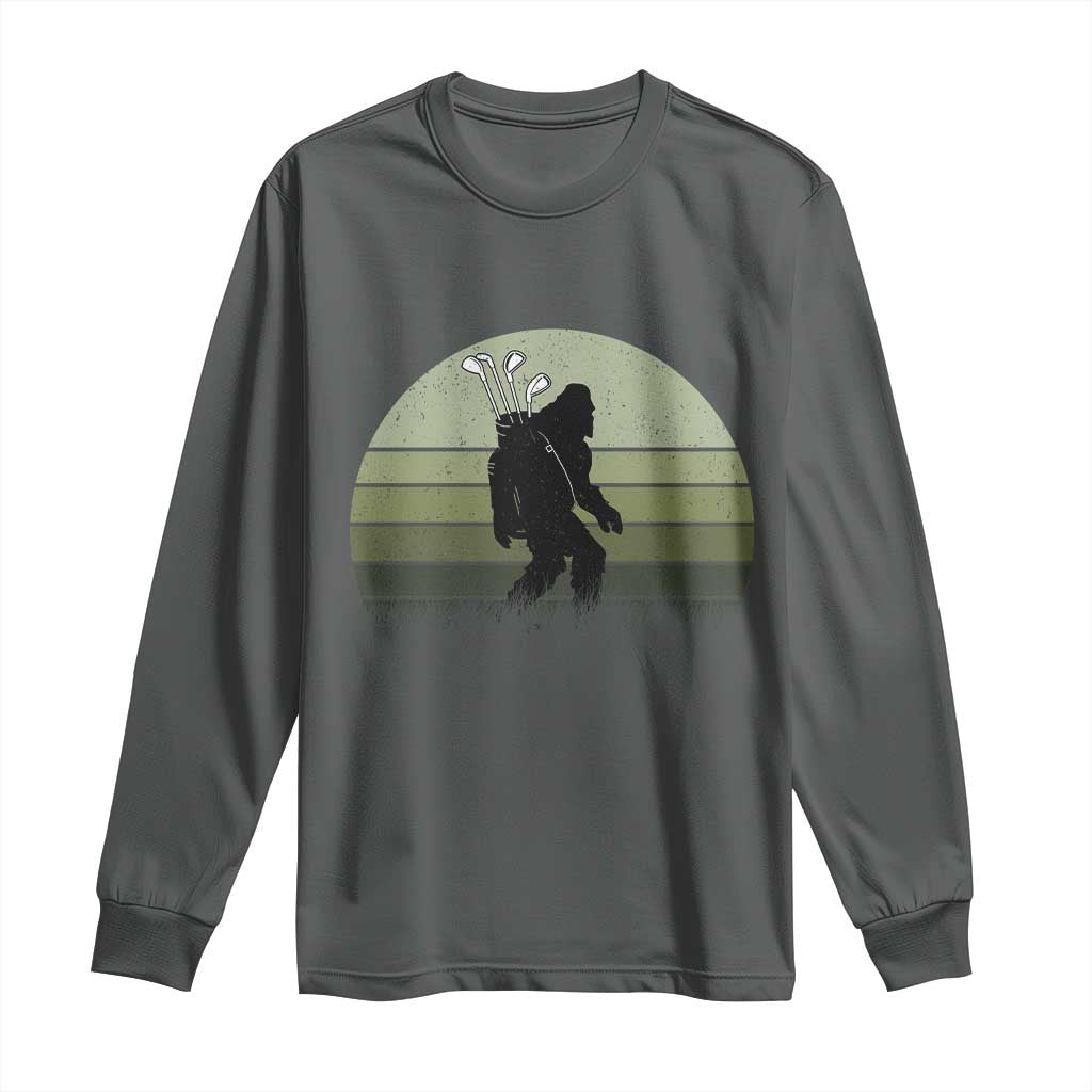 Bigfoot Golfer Long Sleeve Shirt Funny Sasquatch Golfing Golf Balls - Wonder Print Shop