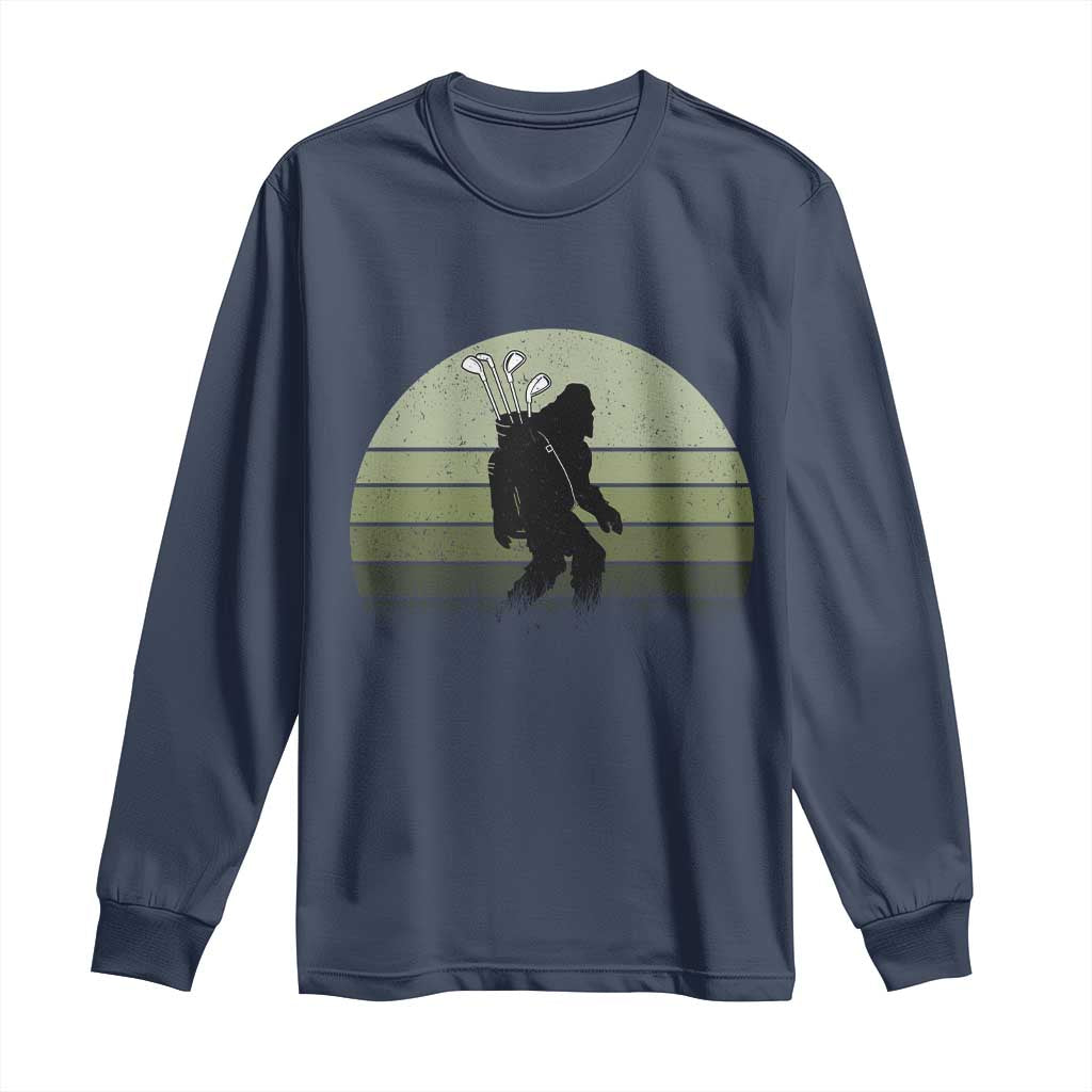 Bigfoot Golfer Long Sleeve Shirt Funny Sasquatch Golfing Golf Balls - Wonder Print Shop