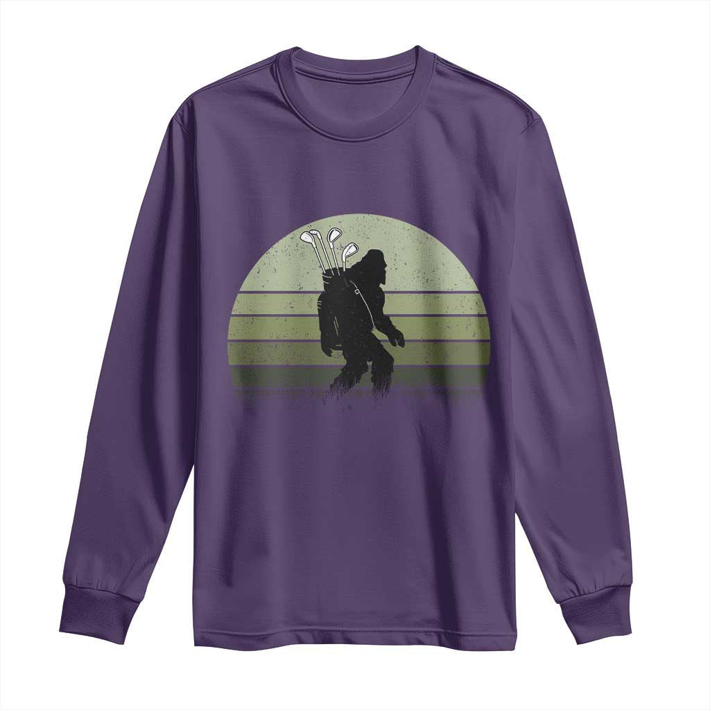 Bigfoot Golfer Long Sleeve Shirt Funny Sasquatch Golfing Golf Balls - Wonder Print Shop