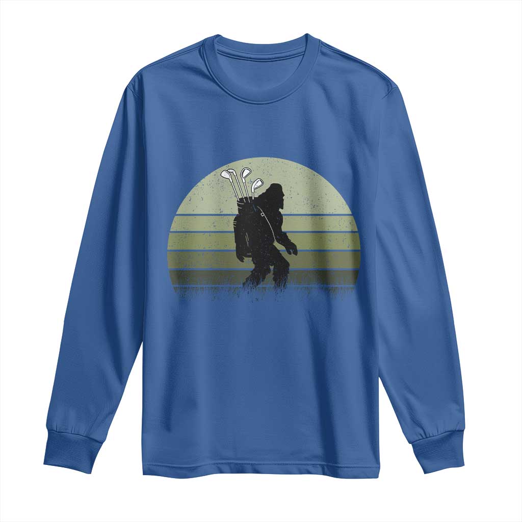 Bigfoot Golfer Long Sleeve Shirt Funny Sasquatch Golfing Golf Balls - Wonder Print Shop