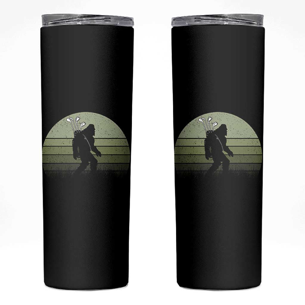 Bigfoot Golfer Skinny Tumbler Funny Sasquatch Golfing Golf Balls - Wonder Print Shop
