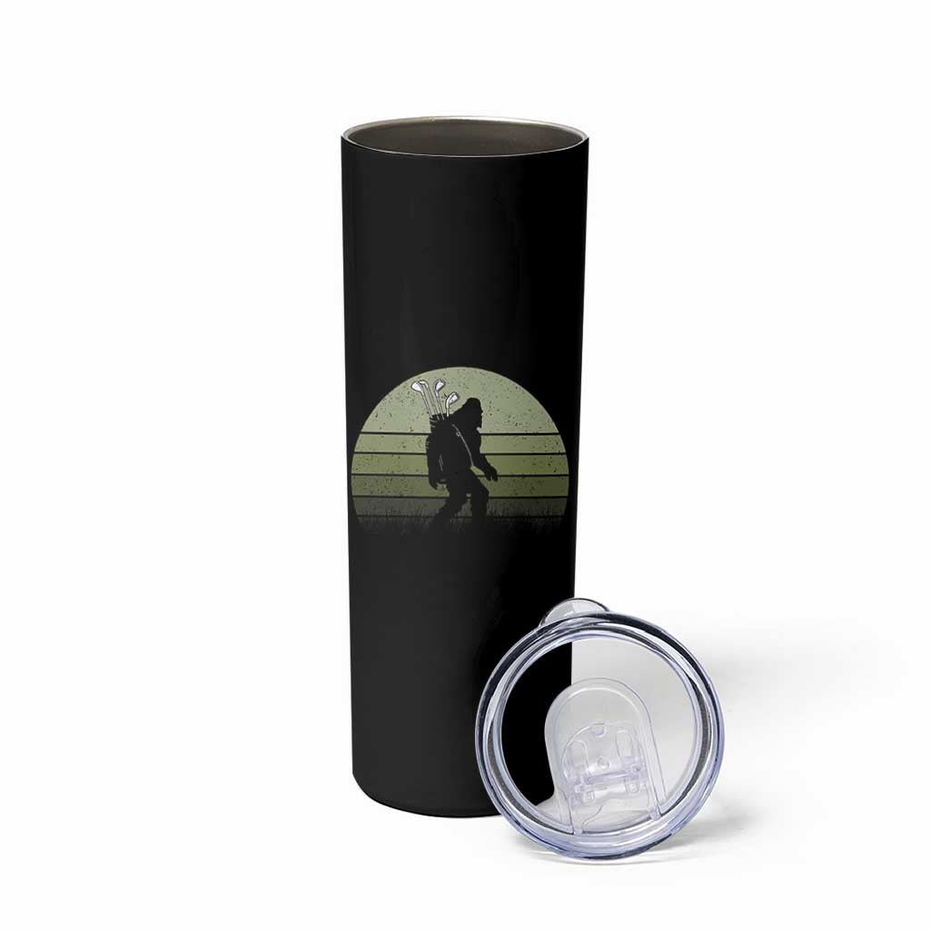 Bigfoot Golfer Skinny Tumbler Funny Sasquatch Golfing Golf Balls - Wonder Print Shop