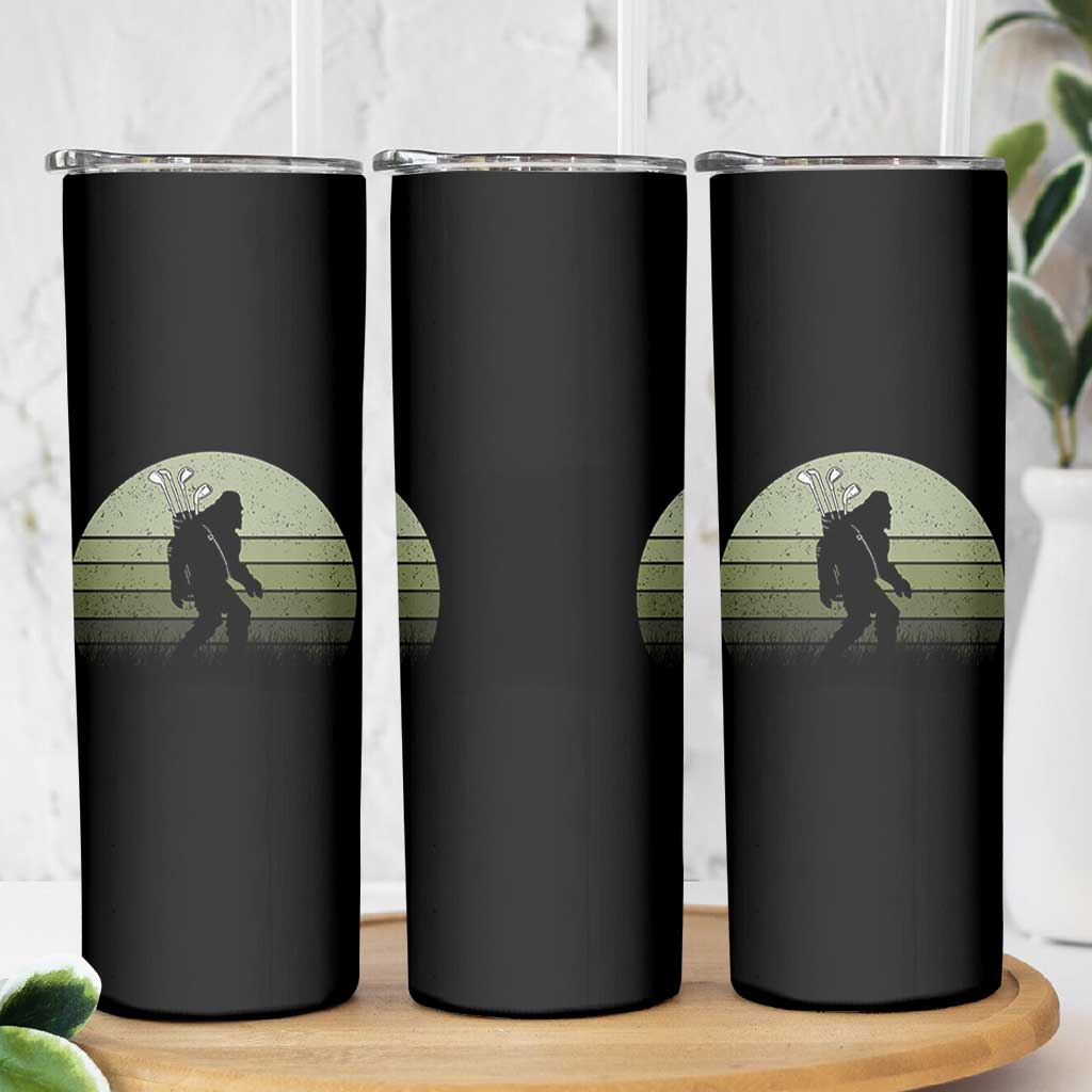 Bigfoot Golfer Skinny Tumbler Funny Sasquatch Golfing Golf Balls - Wonder Print Shop