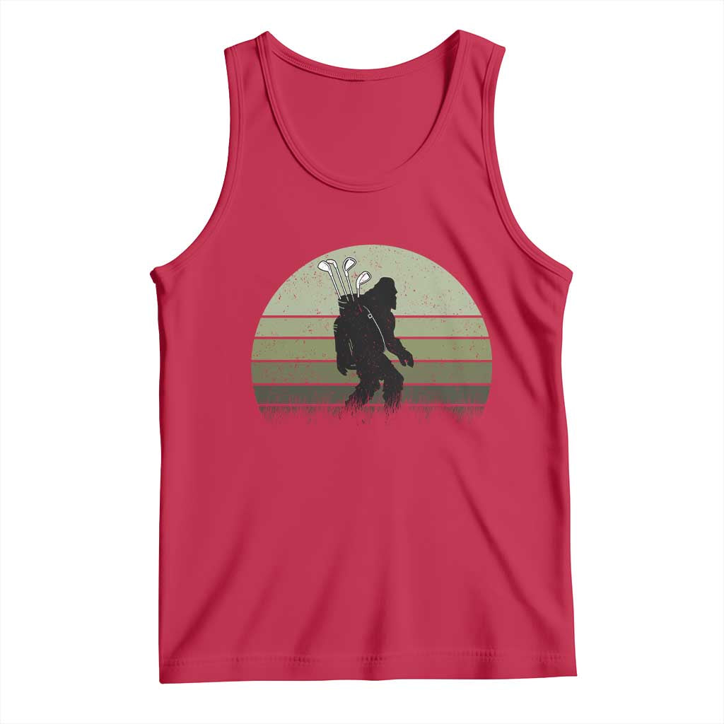 Bigfoot Golfer Tank Top Funny Sasquatch Golfing Golf Balls - Wonder Print Shop
