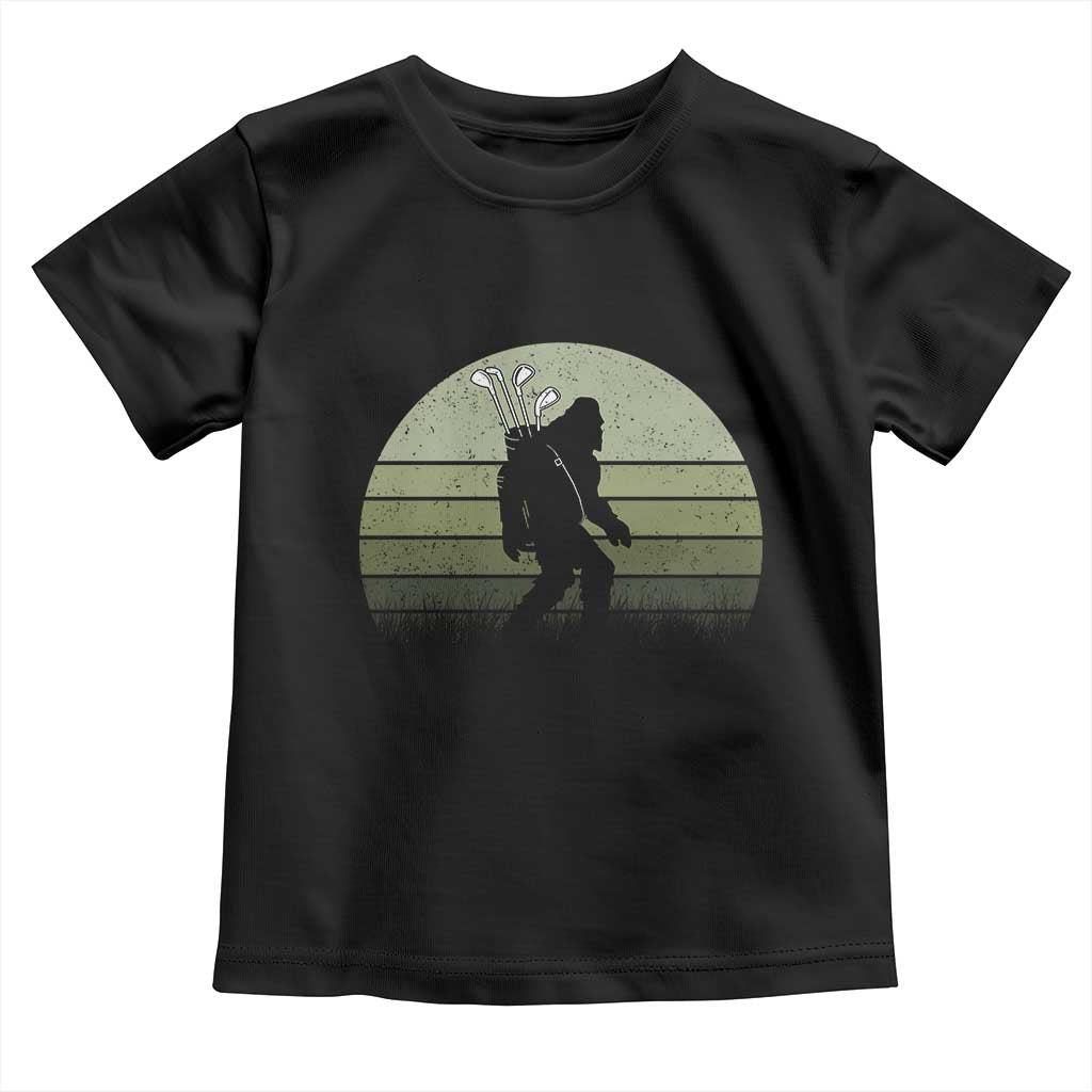 Bigfoot Golfer Toddler T Shirt Funny Sasquatch Golfing Golf Balls - Wonder Print Shop