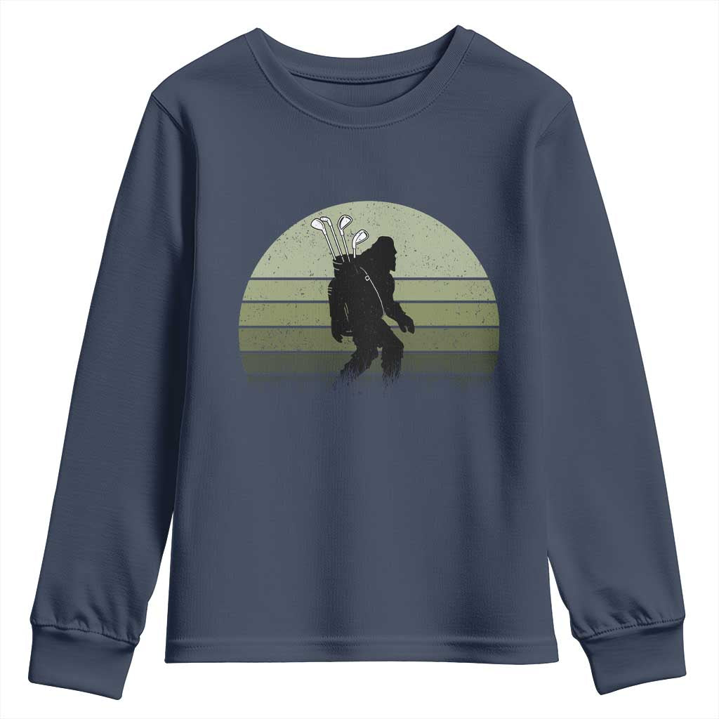 Bigfoot Golfer Youth Sweatshirt Funny Sasquatch Golfing Golf Balls - Wonder Print Shop