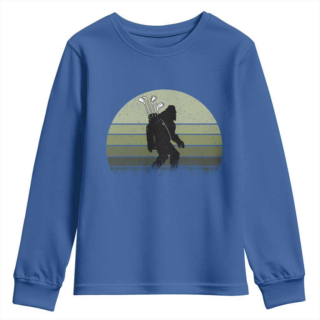 Bigfoot Golfer Youth Sweatshirt Funny Sasquatch Golfing Golf Balls - Wonder Print Shop