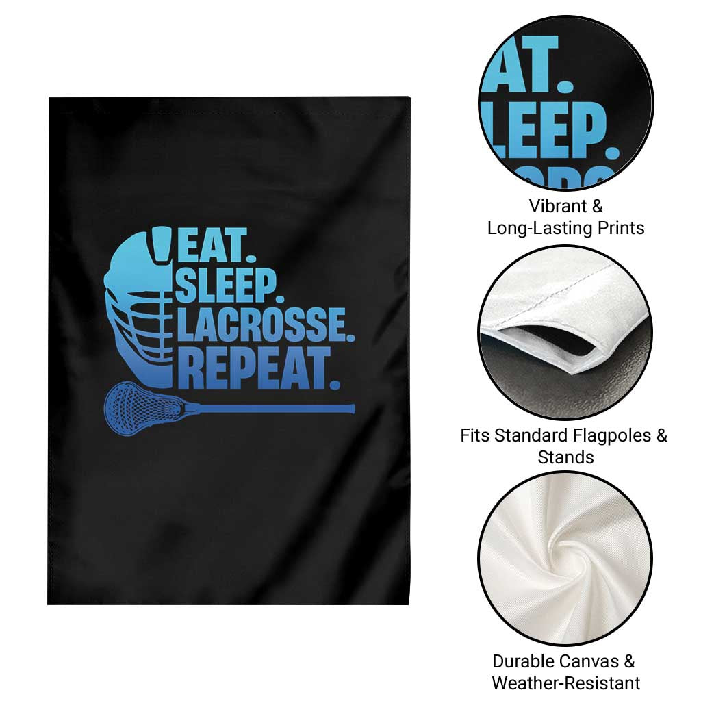 Eat Sleep Lacrosse Repeat Garden Flag Funny Lax Lover Player - Wonder Print Shop
