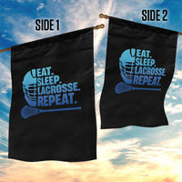 Eat Sleep Lacrosse Repeat Garden Flag Funny Lax Lover Player - Wonder Print Shop