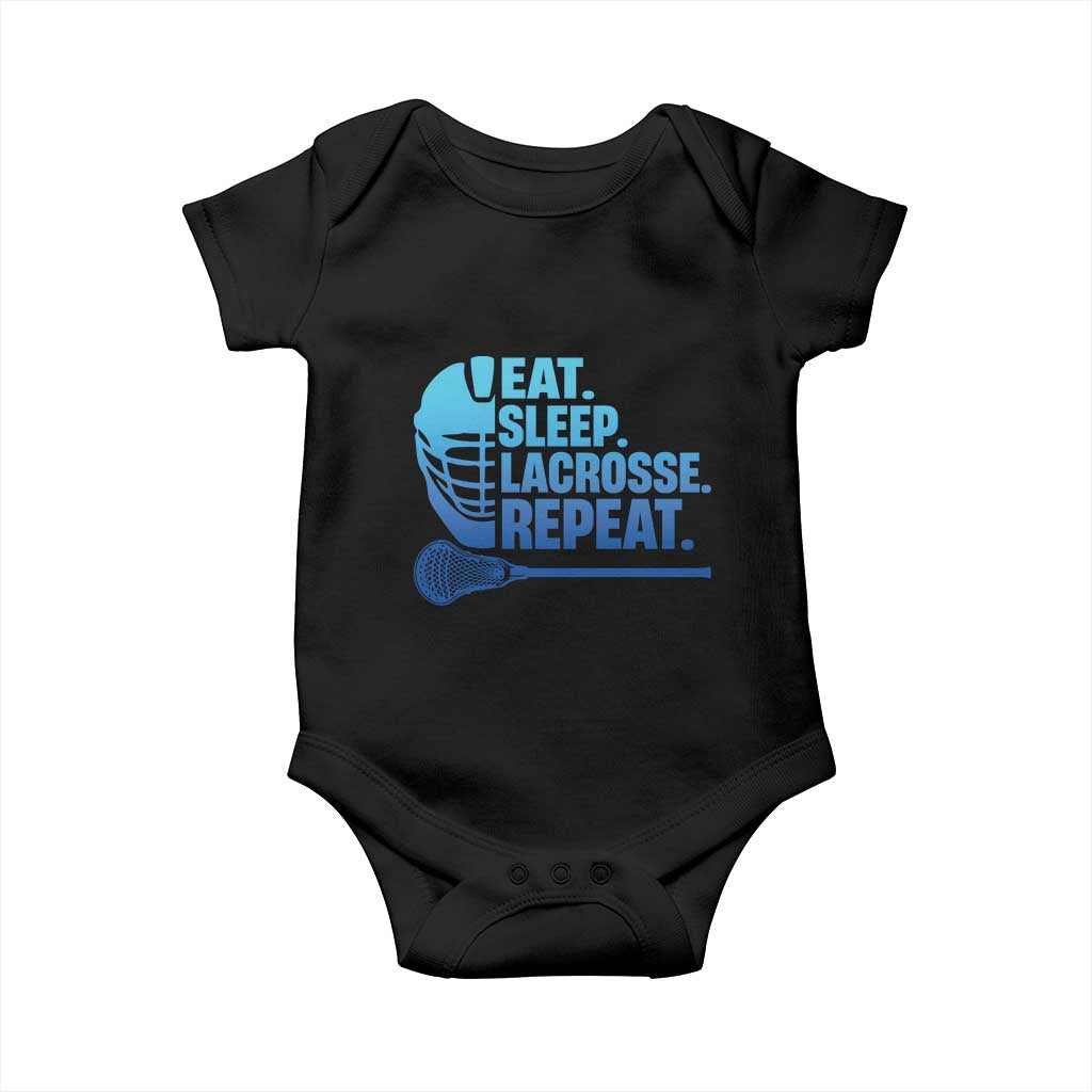 Eat Sleep Lacrosse Repeat Baby Onesie Funny Lax Lover Player - Wonder Print Shop