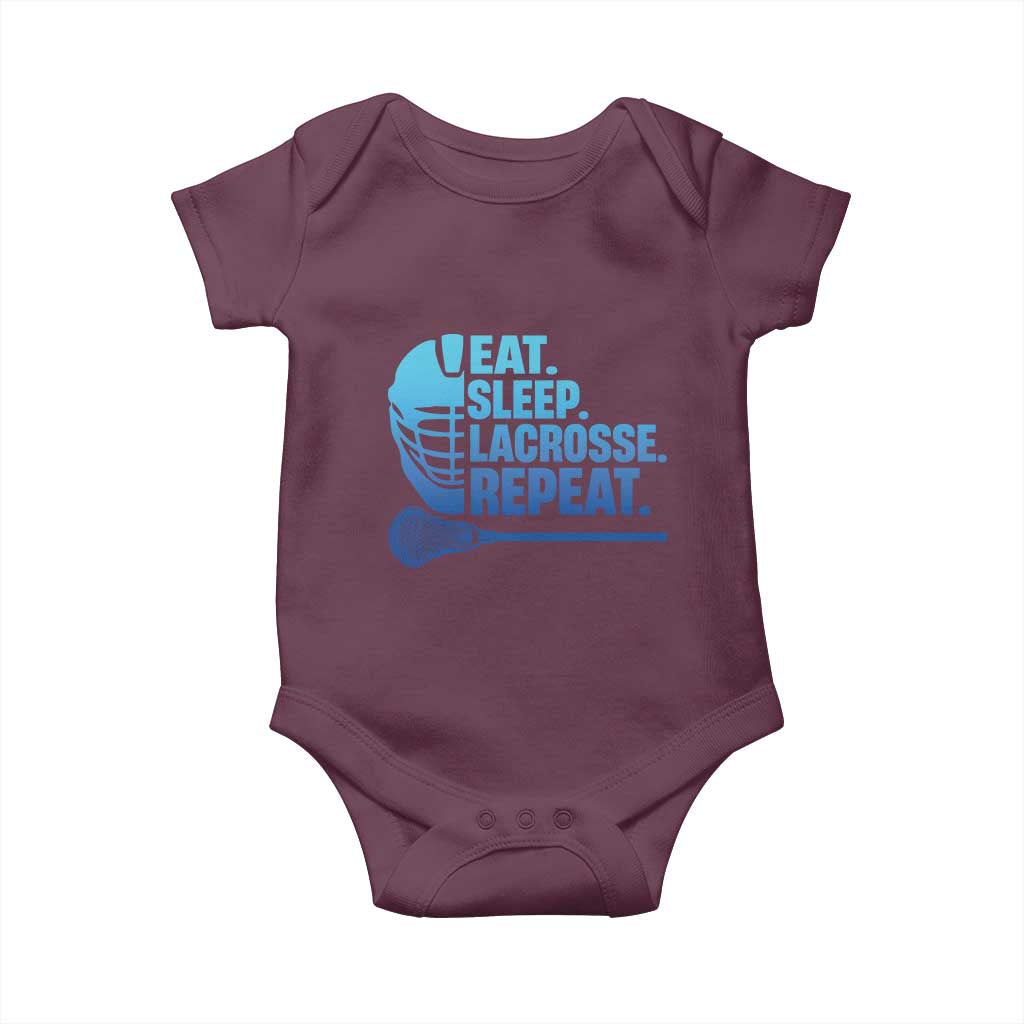 Eat Sleep Lacrosse Repeat Baby Onesie Funny Lax Lover Player - Wonder Print Shop