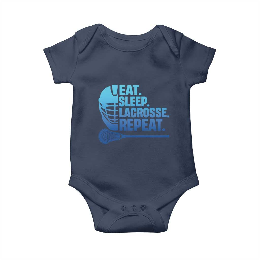 Eat Sleep Lacrosse Repeat Baby Onesie Funny Lax Lover Player - Wonder Print Shop