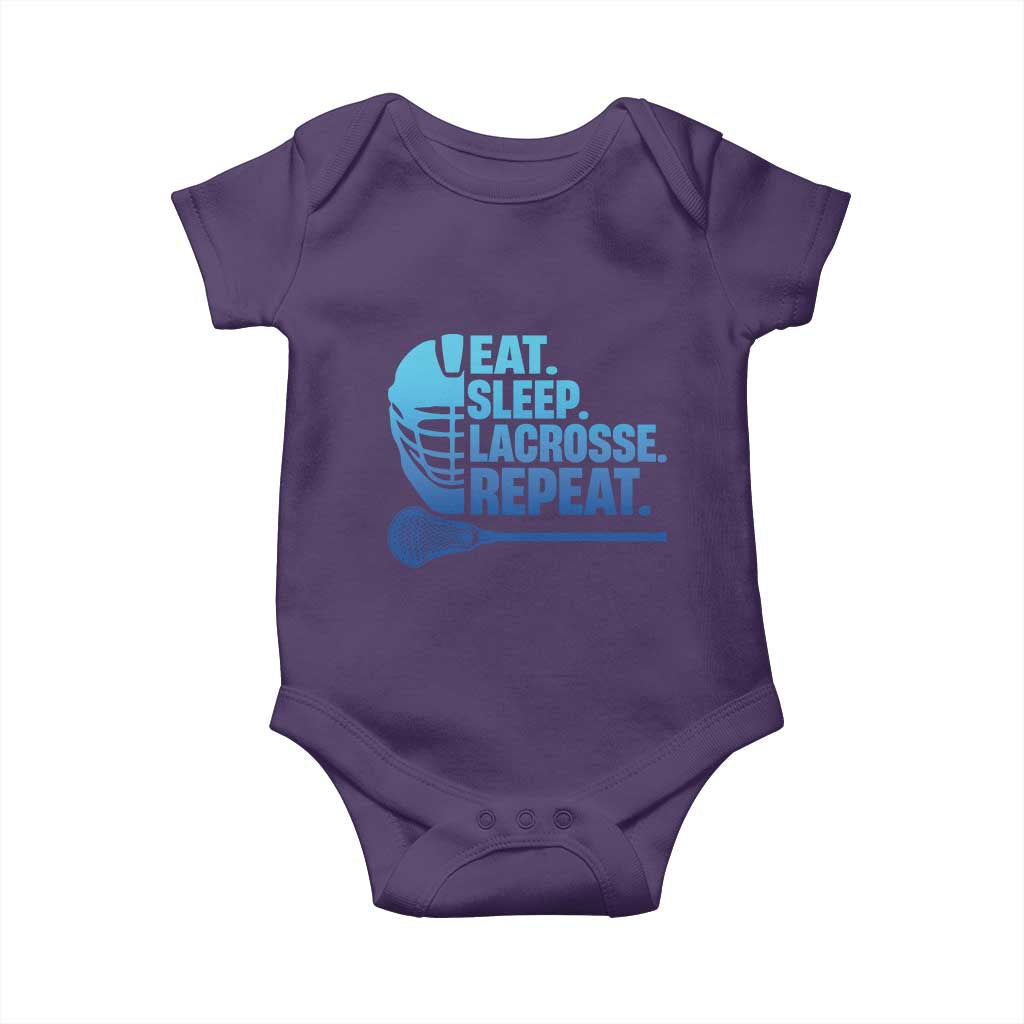 Eat Sleep Lacrosse Repeat Baby Onesie Funny Lax Lover Player - Wonder Print Shop
