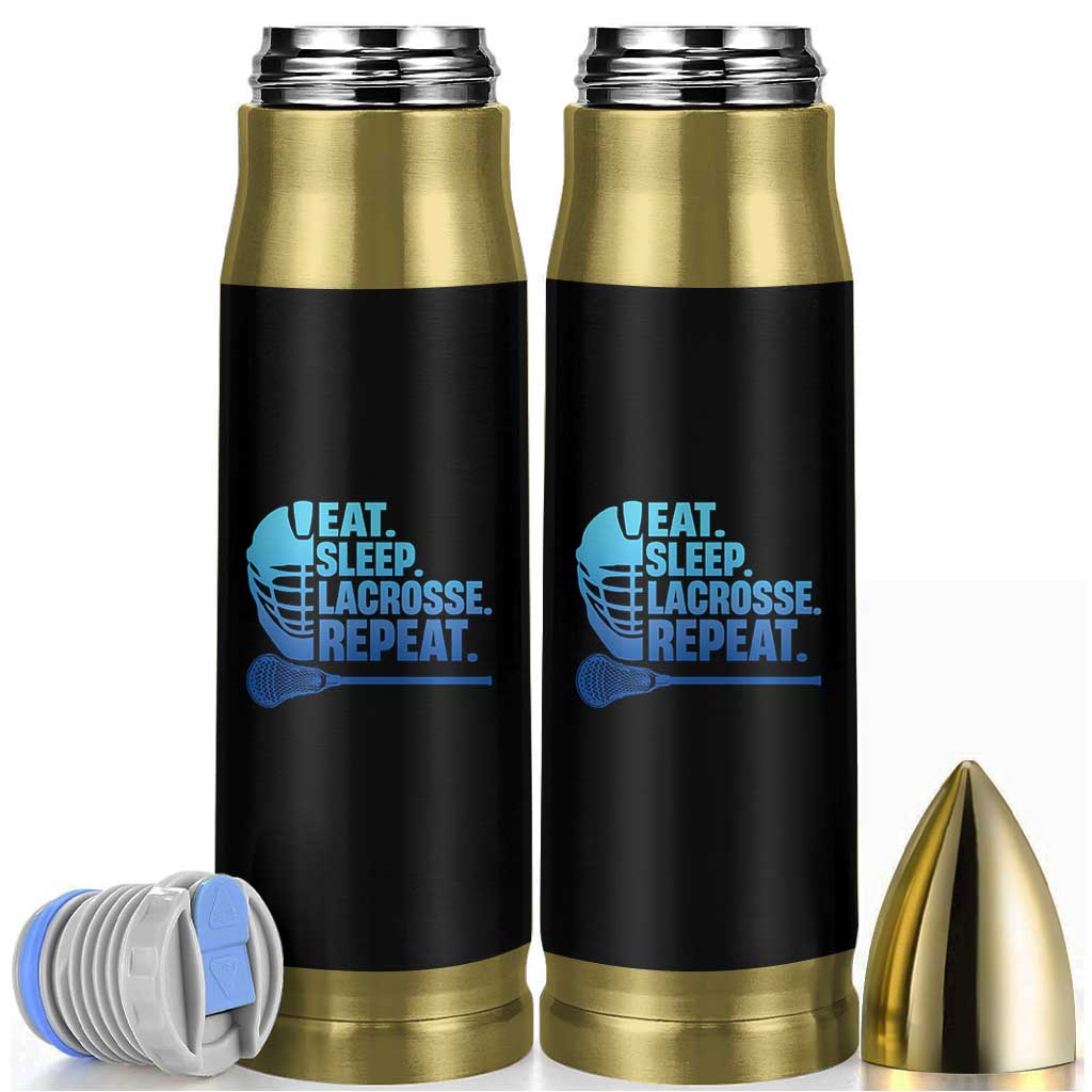 Eat Sleep Lacrosse Repeat Bullet Tumbler Funny Lax Lover Player - Wonder Print Shop