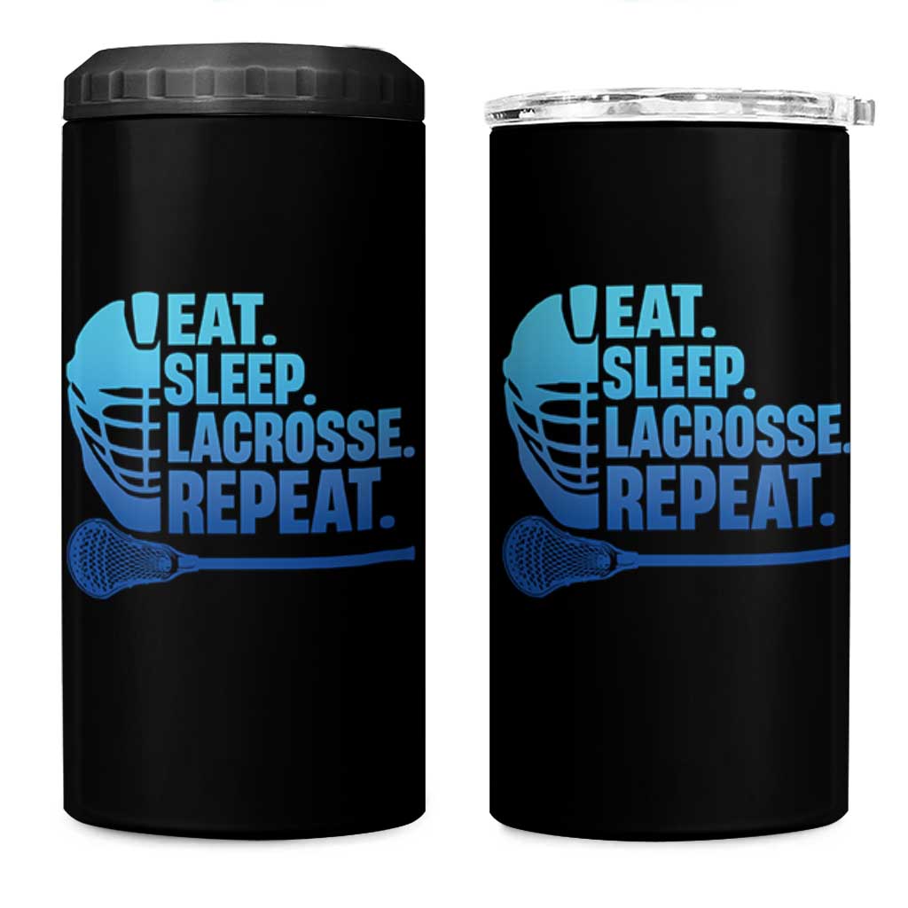 Eat Sleep Lacrosse Repeat 4 in 1 Can Cooler Tumbler Funny Lax Lover Player - Wonder Print Shop