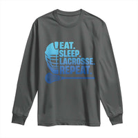 Eat Sleep Lacrosse Repeat Long Sleeve Shirt Funny Lax Lover Player - Wonder Print Shop