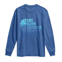 Eat Sleep Lacrosse Repeat Long Sleeve Shirt Funny Lax Lover Player - Wonder Print Shop