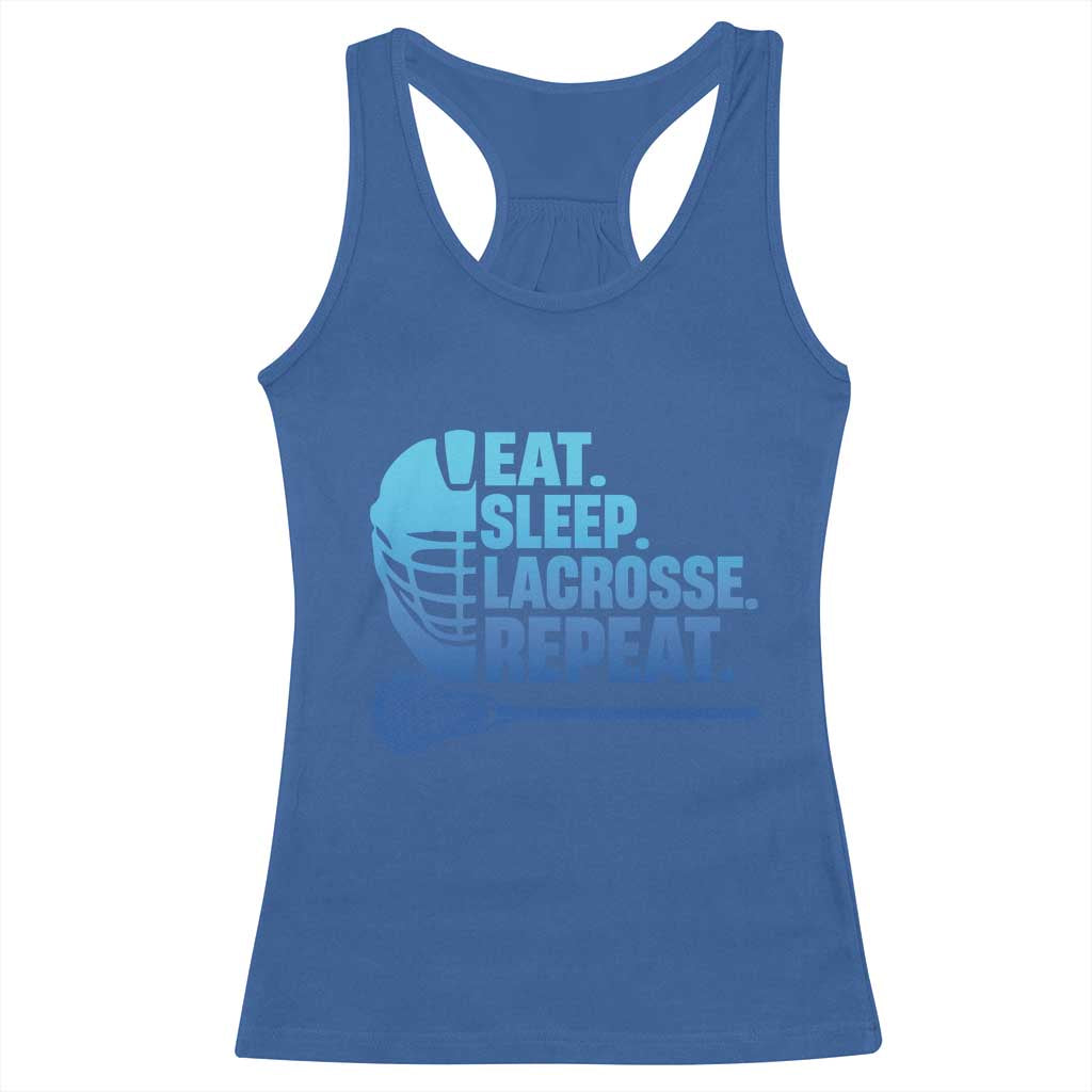 Eat Sleep Lacrosse Repeat Racerback Tank Top Funny Lax Lover Player - Wonder Print Shop