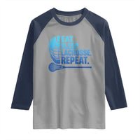 Eat Sleep Lacrosse Repeat Raglan Shirt Funny Lax Lover Player - Wonder Print Shop