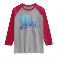 Eat Sleep Lacrosse Repeat Raglan Shirt Funny Lax Lover Player - Wonder Print Shop