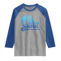 Eat Sleep Lacrosse Repeat Raglan Shirt Funny Lax Lover Player - Wonder Print Shop
