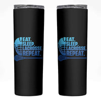 Eat Sleep Lacrosse Repeat Skinny Tumbler Funny Lax Lover Player - Wonder Print Shop