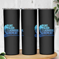 Eat Sleep Lacrosse Repeat Skinny Tumbler Funny Lax Lover Player - Wonder Print Shop